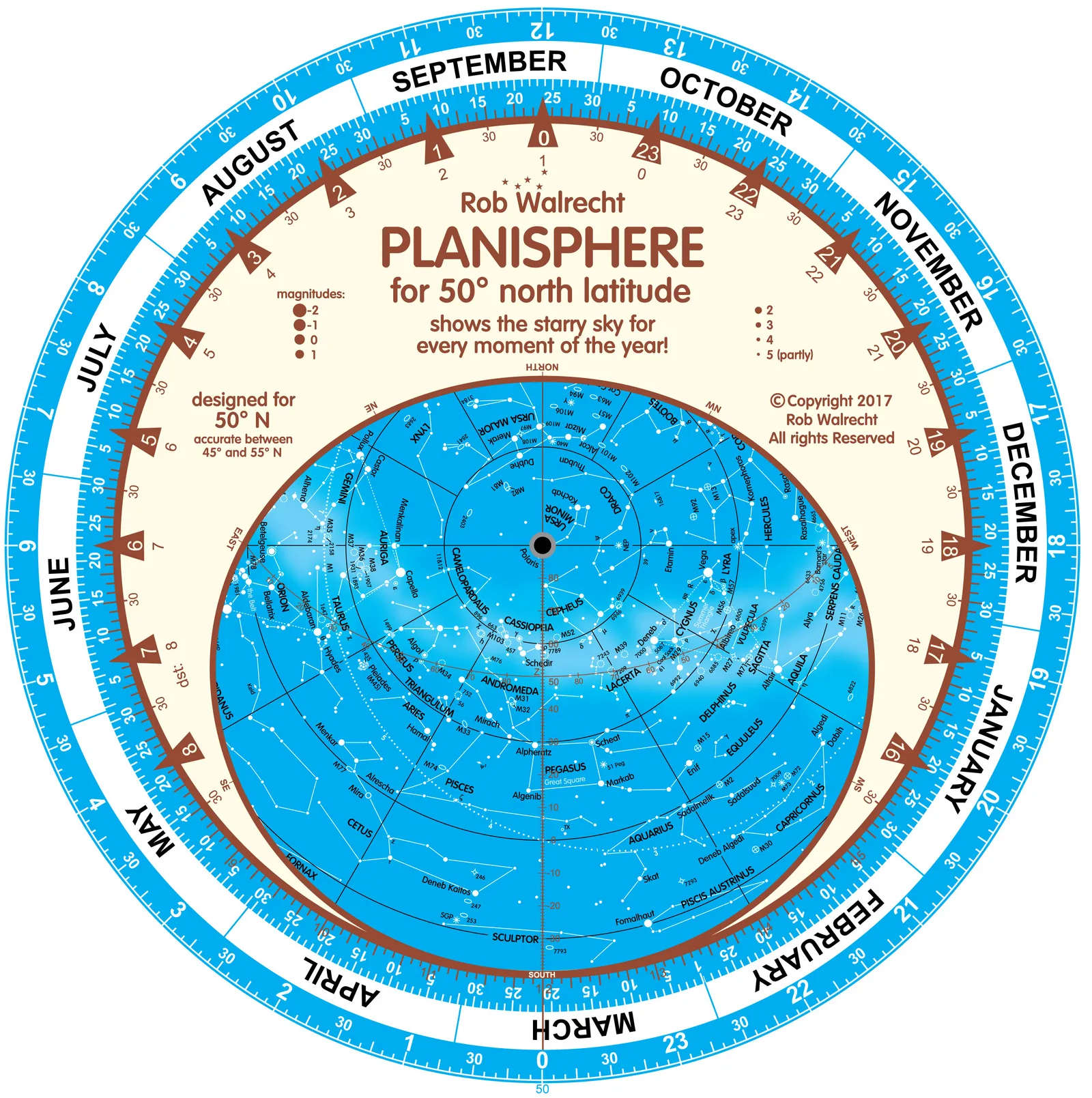 Carte du ciel tournante (planisphère) : mode d'emploi débutant
